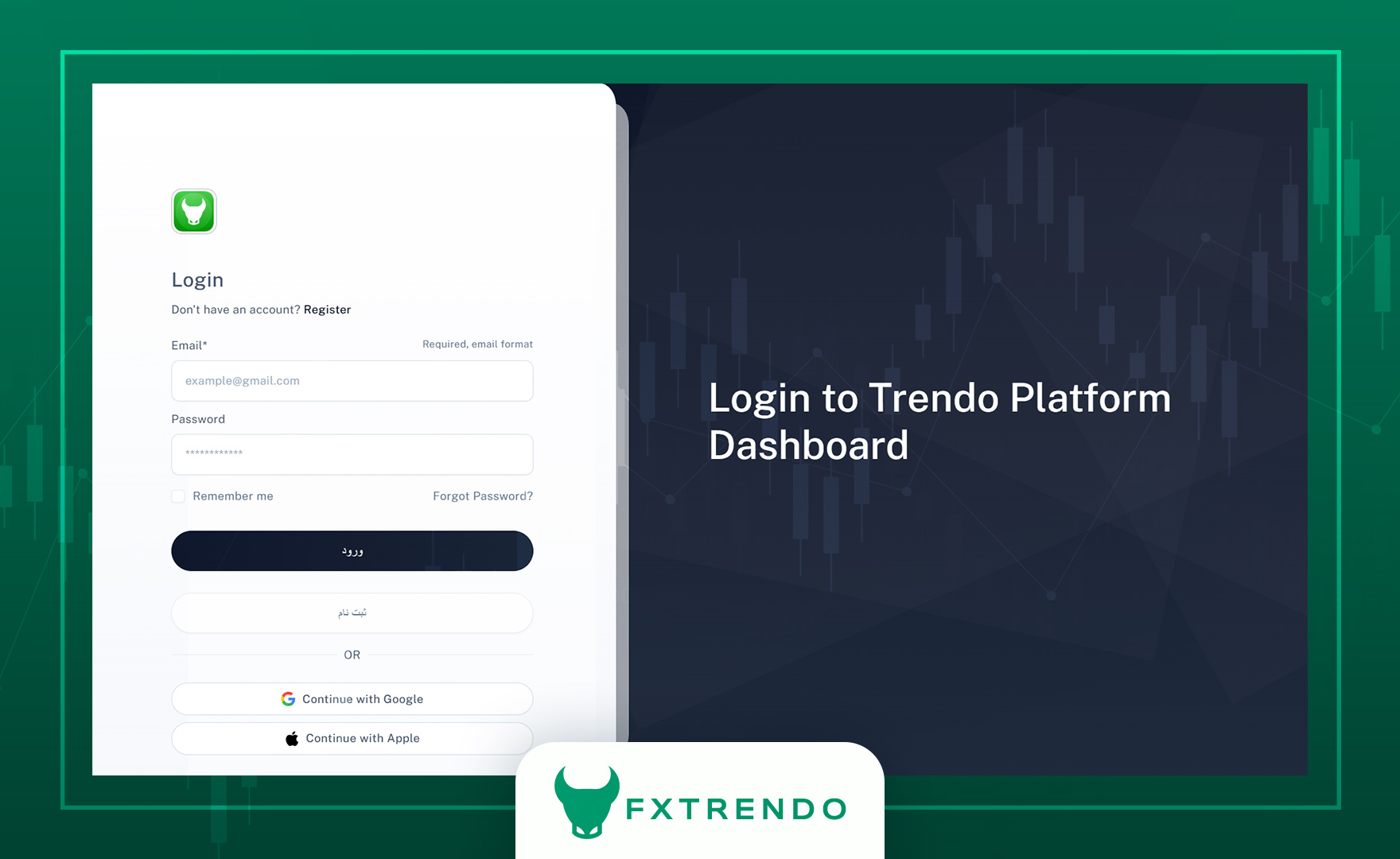 نمودار طلای جهانی در پلتفرم معاملاتی ترندو