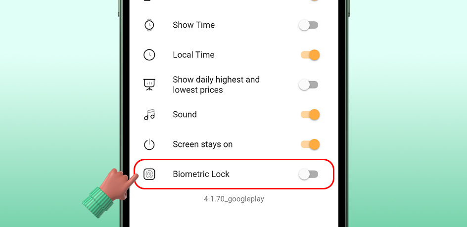 Guide for biometric lock activation in the Trendo mobile app
