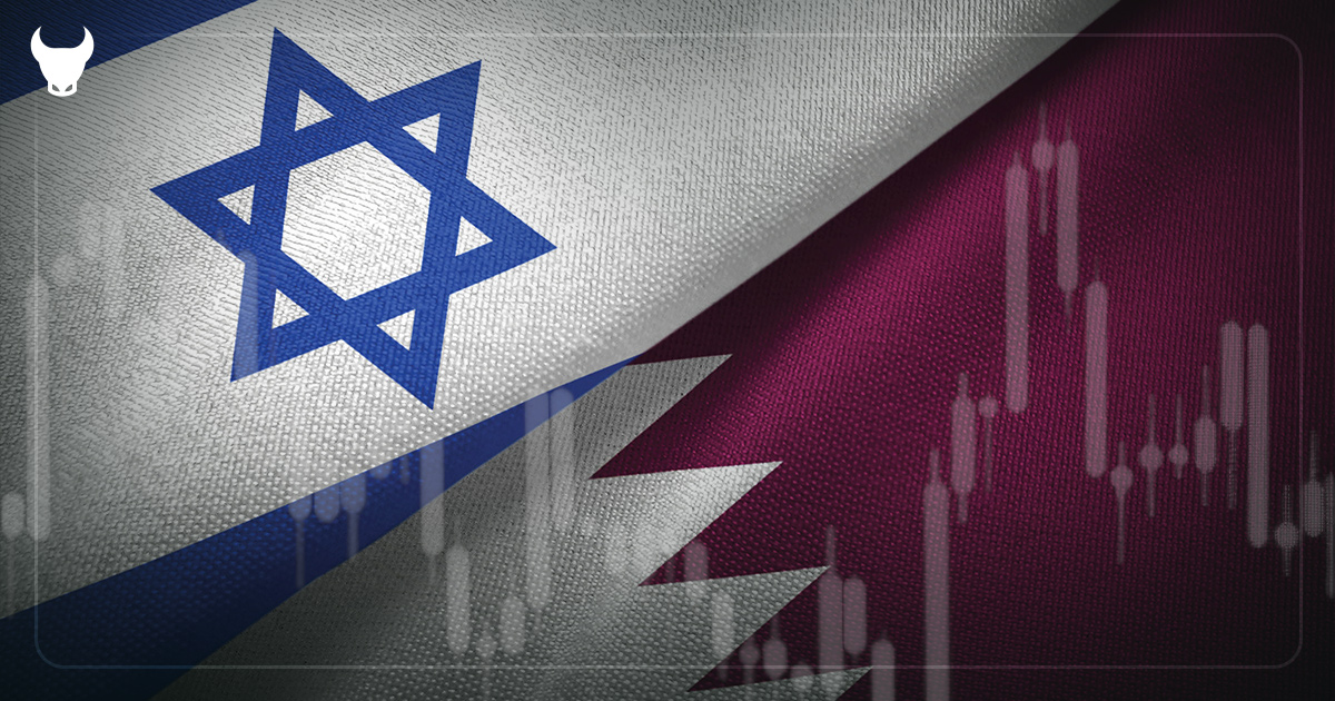 two flags: Israel and Qatar