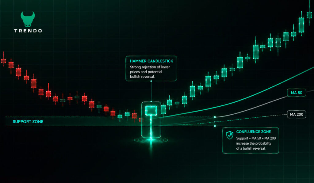 Hammer Candlestick + Moving Averages